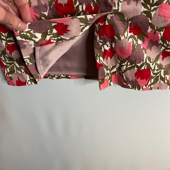 Boden Floral Tulip Midi Dress Scoop Neck Cap Sleeves Side Zip Fully Lined US 6P - Picture 8 of 15